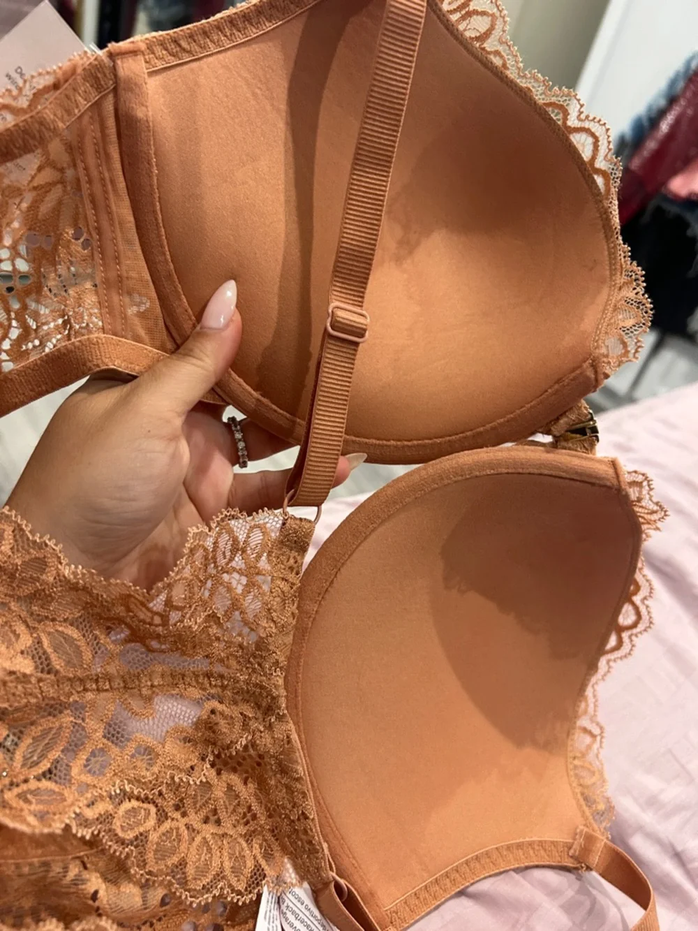 NWT Auden Lace Plunge Push Up Racerback Bra Sz 38C - Picture 9 of 9